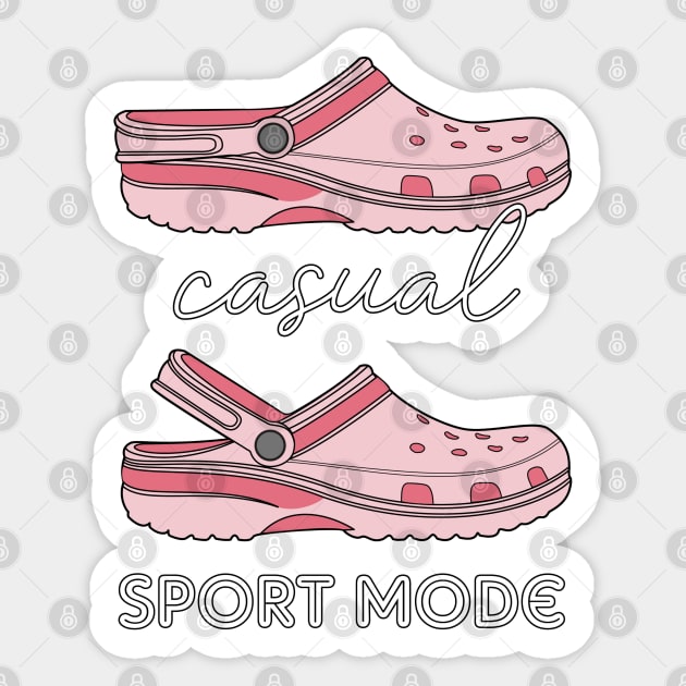 Casual Sport Mode Funny Pink Crocs Sticker by figandlilyco